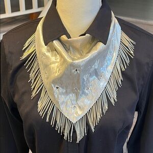 Rodeo Queen Silver Beaded Scarf